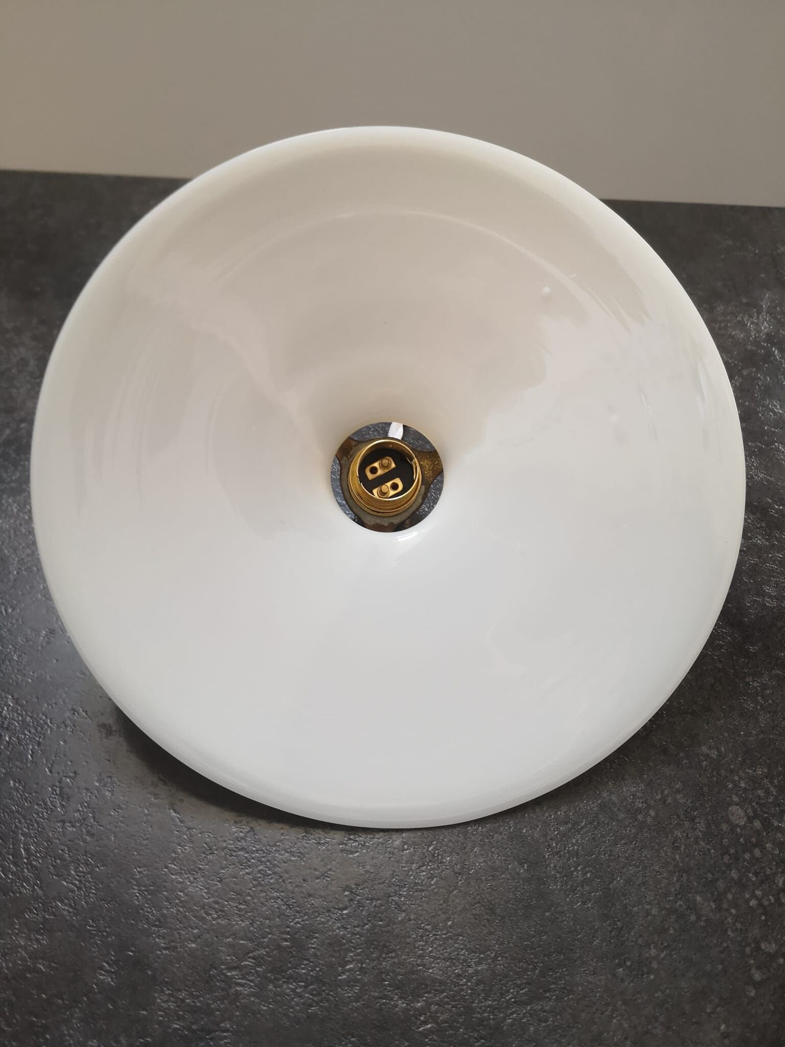 Suspension opaline smooth white tbe art deco 1940 Ø 24.5 cm TBE