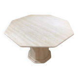 Table octogonale en travertin clair