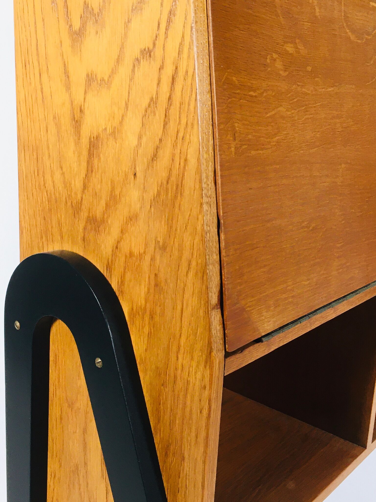 Vintage secretary with compass foot, France 1950's