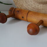 Portemanteau en bois style bambou vintage