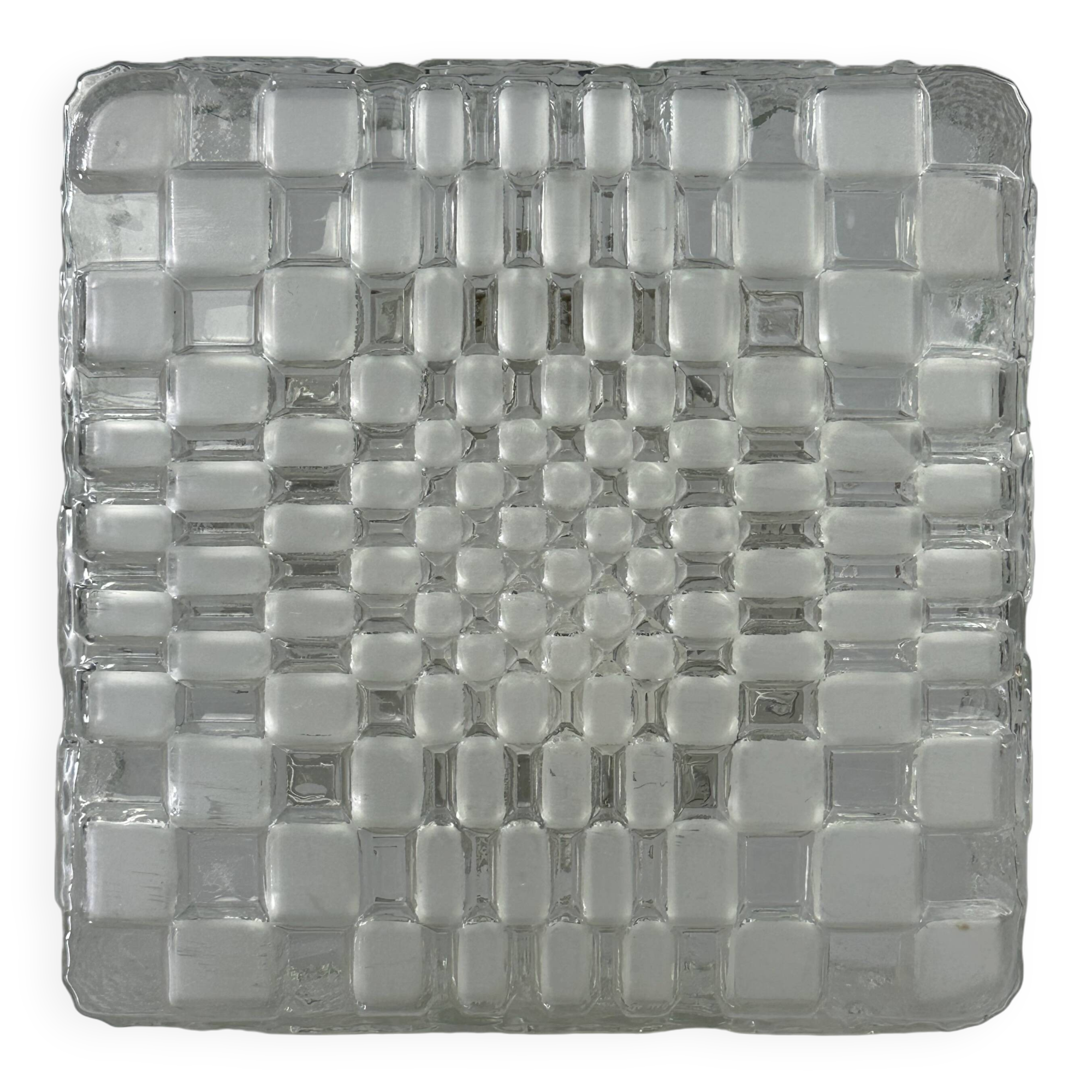 1960s 1970s Lamp Light Ceiling Flush Mount Glass German Design