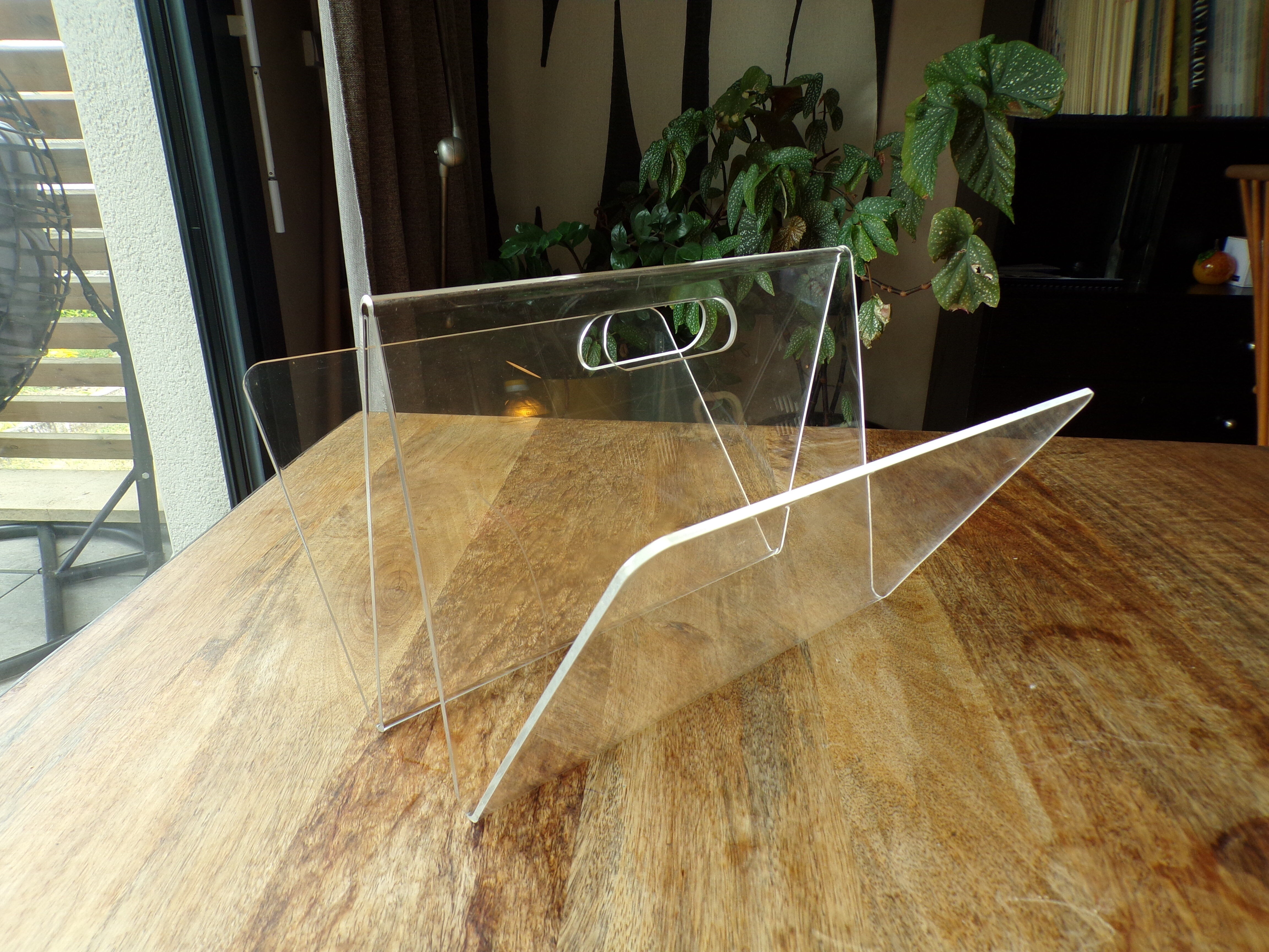 Vintage plexiglass magazine holder