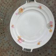 Vintage porcelain cake plate, stamped Czechoslovakia RK