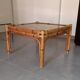 Vintage coffee table, rattan, bamboo and glass in the style of Vivai del Sud.
