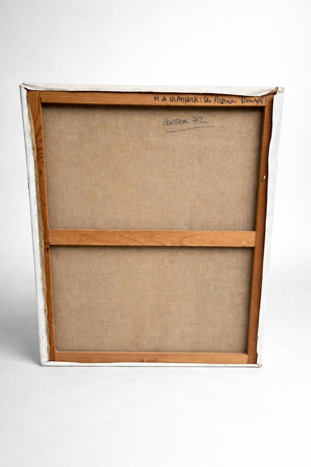 Large oil on canvas – Still life with red flowers – Vlaminck spirit –