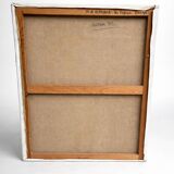 Large oil on canvas – Still life with red flowers – Vlaminck spirit –