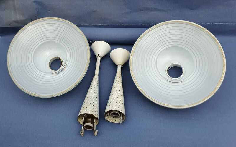 2 Vintage pendant lamps Holophane 1960