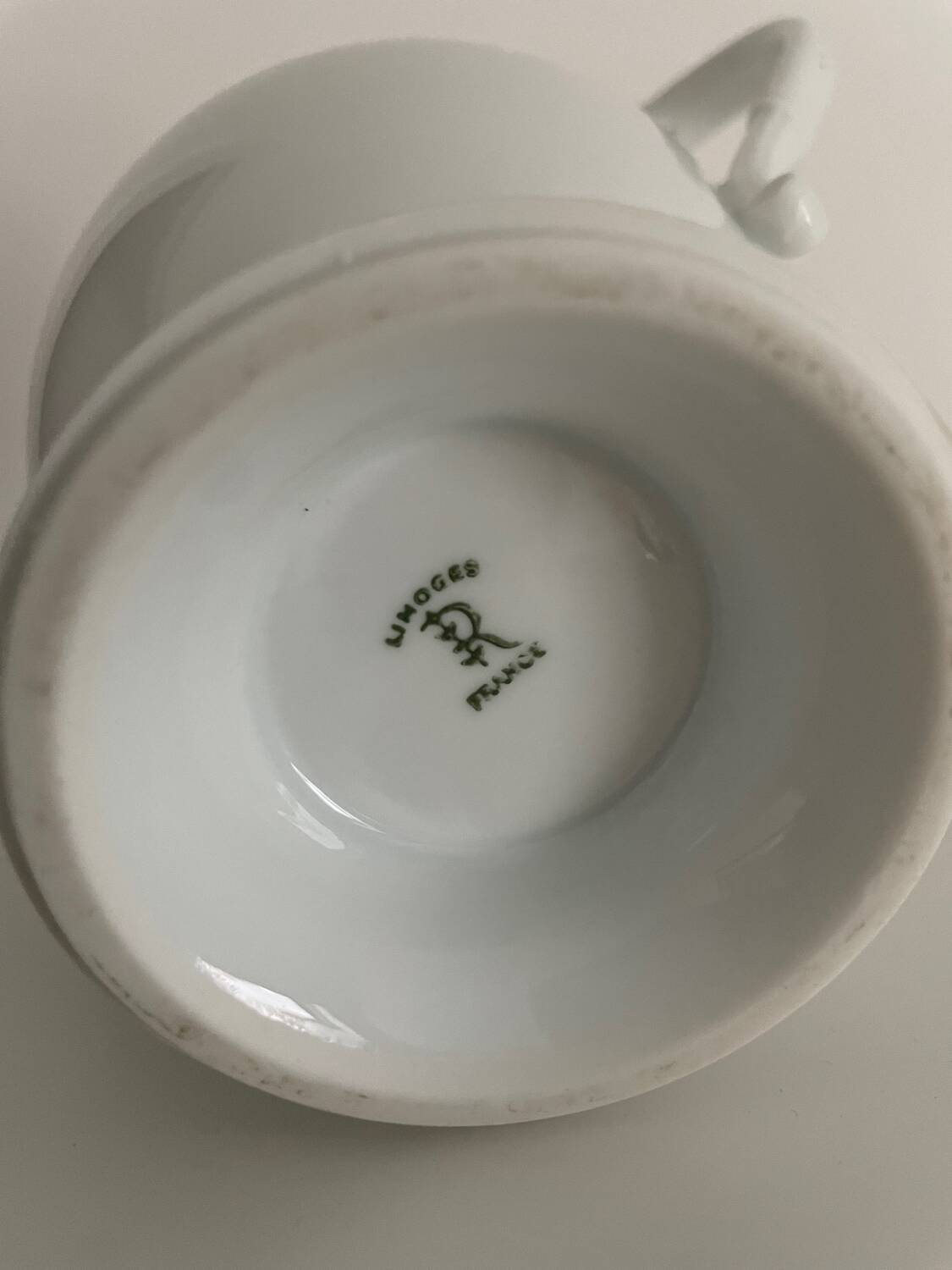 Antique white porcelain coffee pot from Limoges