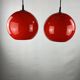 Pair of two cherry glass pendants by Peill & Putzler