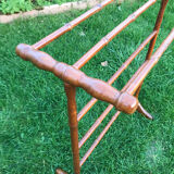 Vintage wooden towel rack with a bamboo look