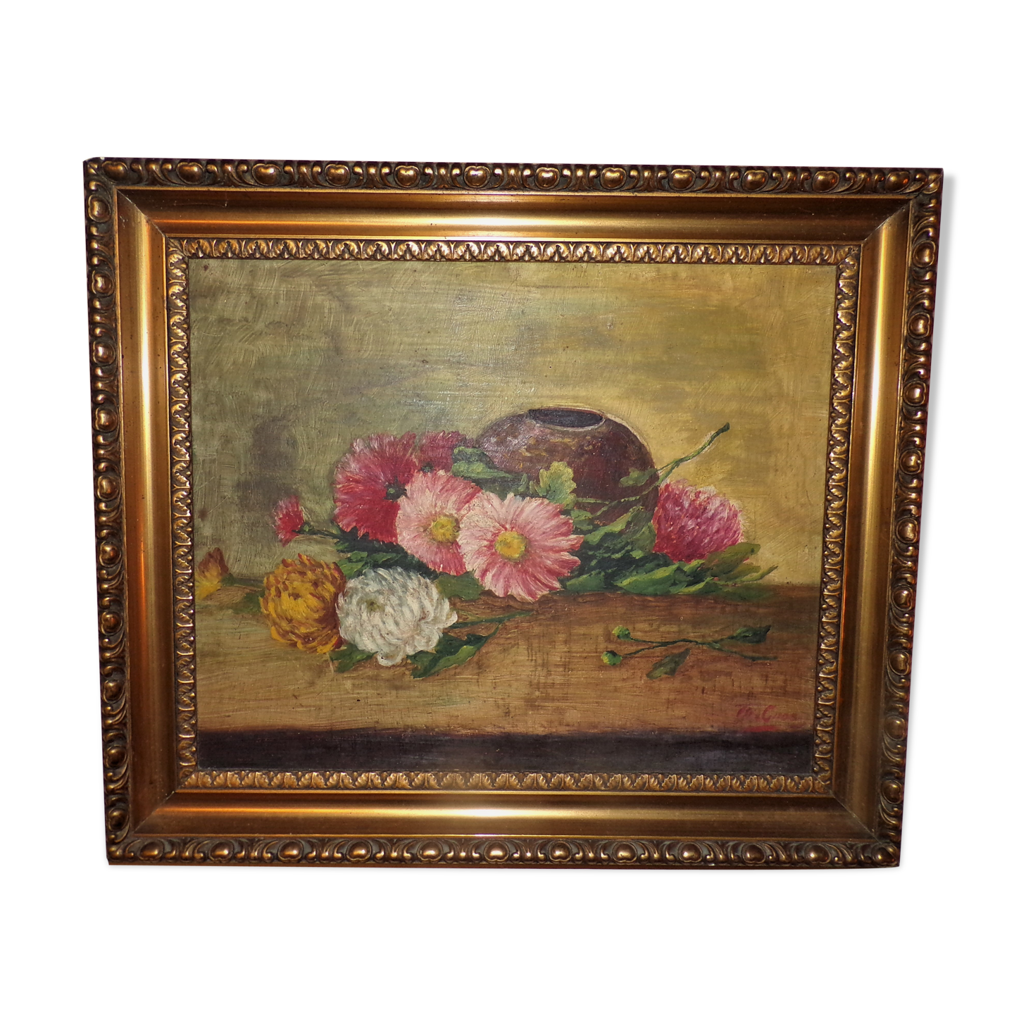 Still life on signed panel