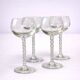 4 vintage crystal wine glasses – elegant twisted stem