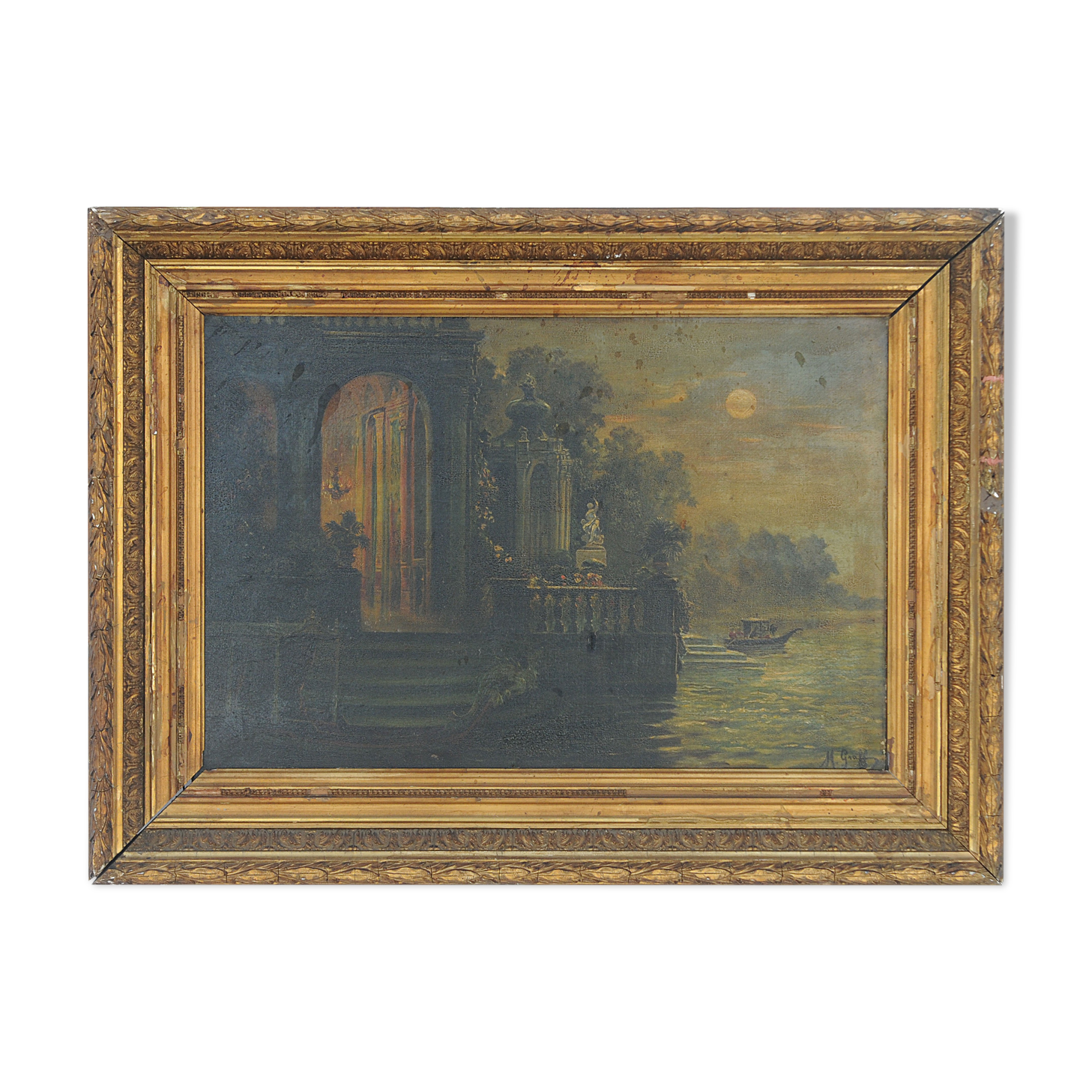 Oil on canvas Architectural landscape