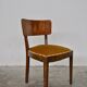 Vintage walnut chairs with studs & straps and springs in velvet, italy, 1920s