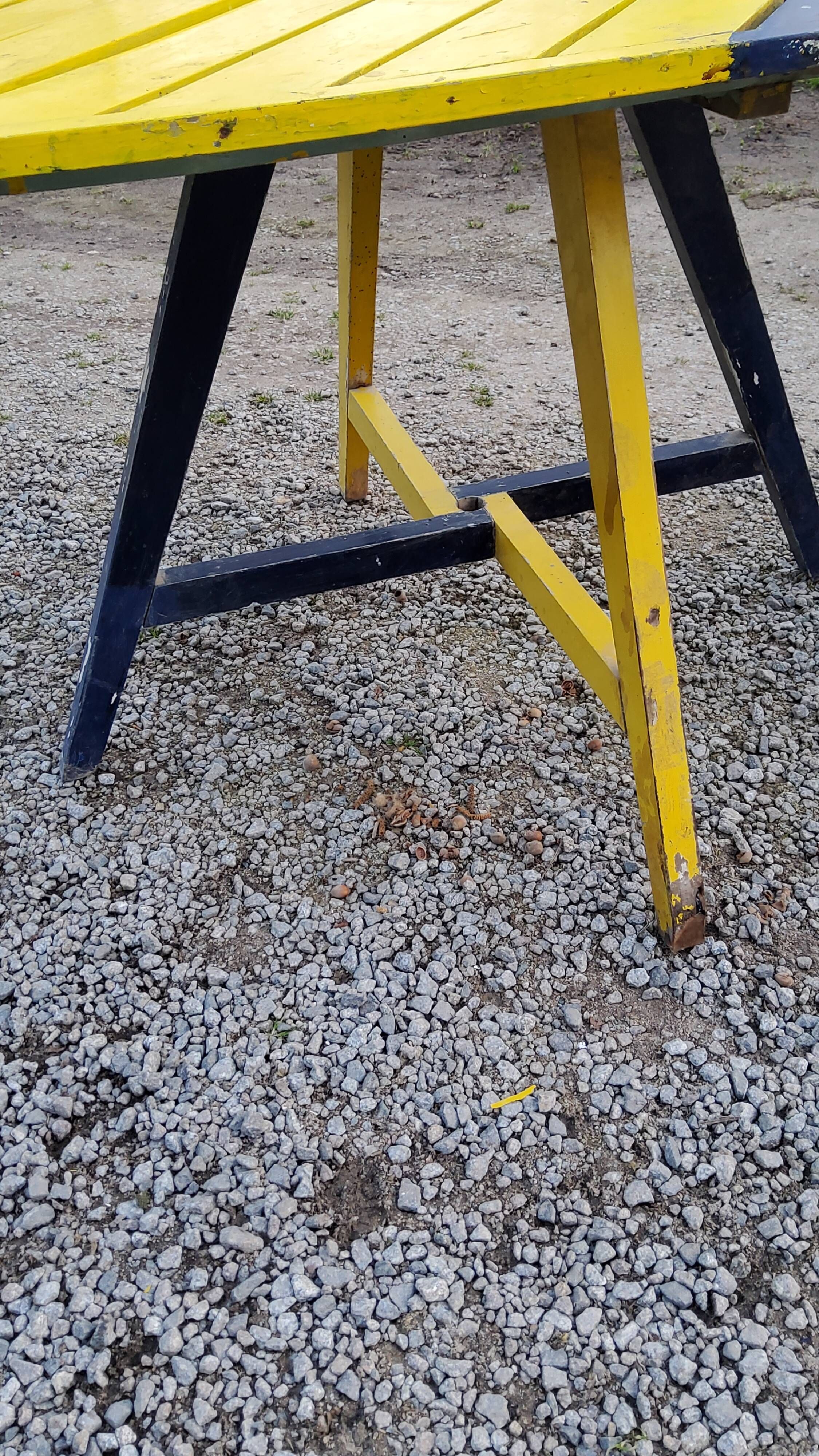 Garden furniture of the 50s coffee table + 2 armchairs compass legs