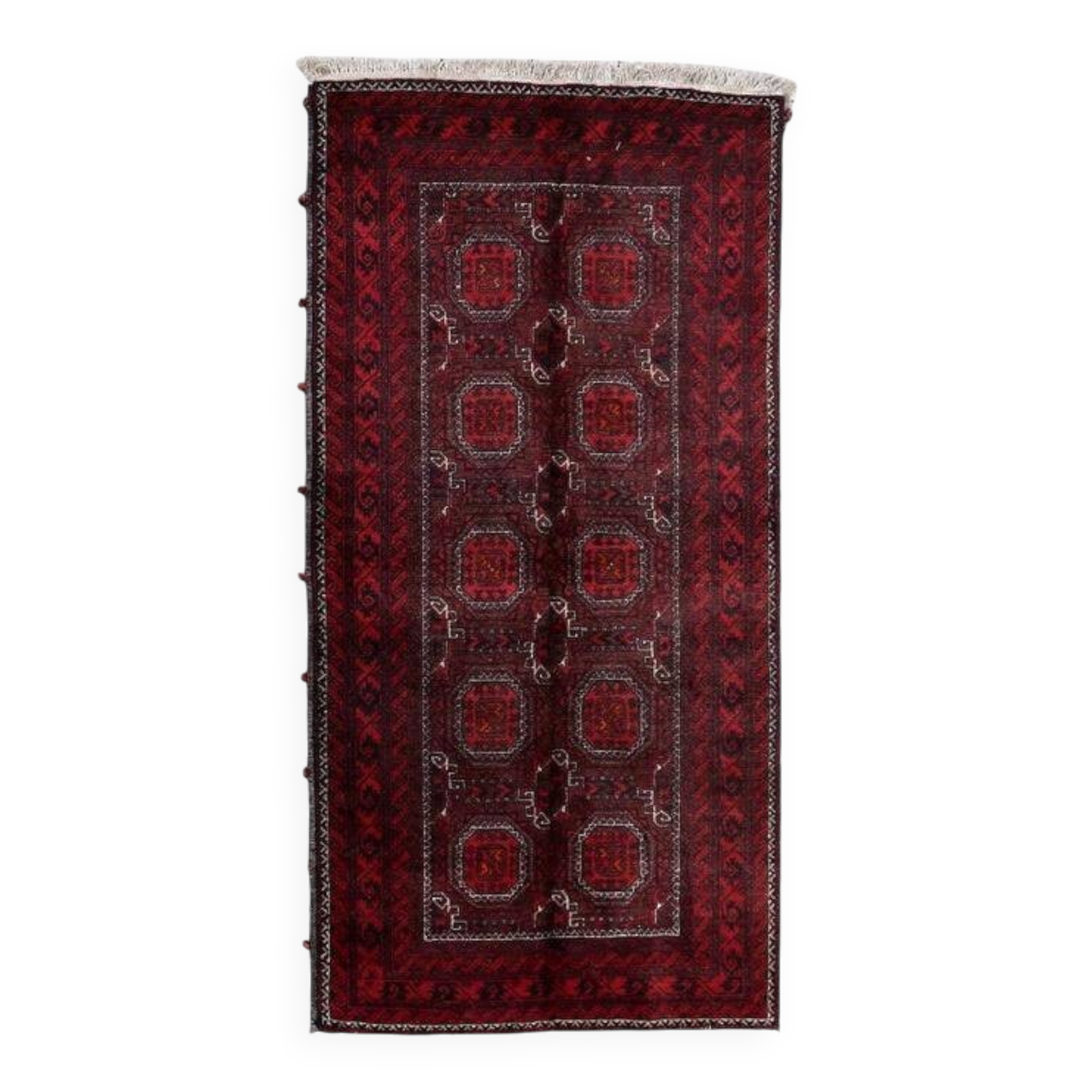 Tapis Baluch afghan ancien fait main, 105 cm x 212 cm (3,4 pi x 6,9 pi), années 1930 - 1C1159