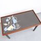 Side table/plant stand in 60s/70s style, made of teak, retro/vintage style.