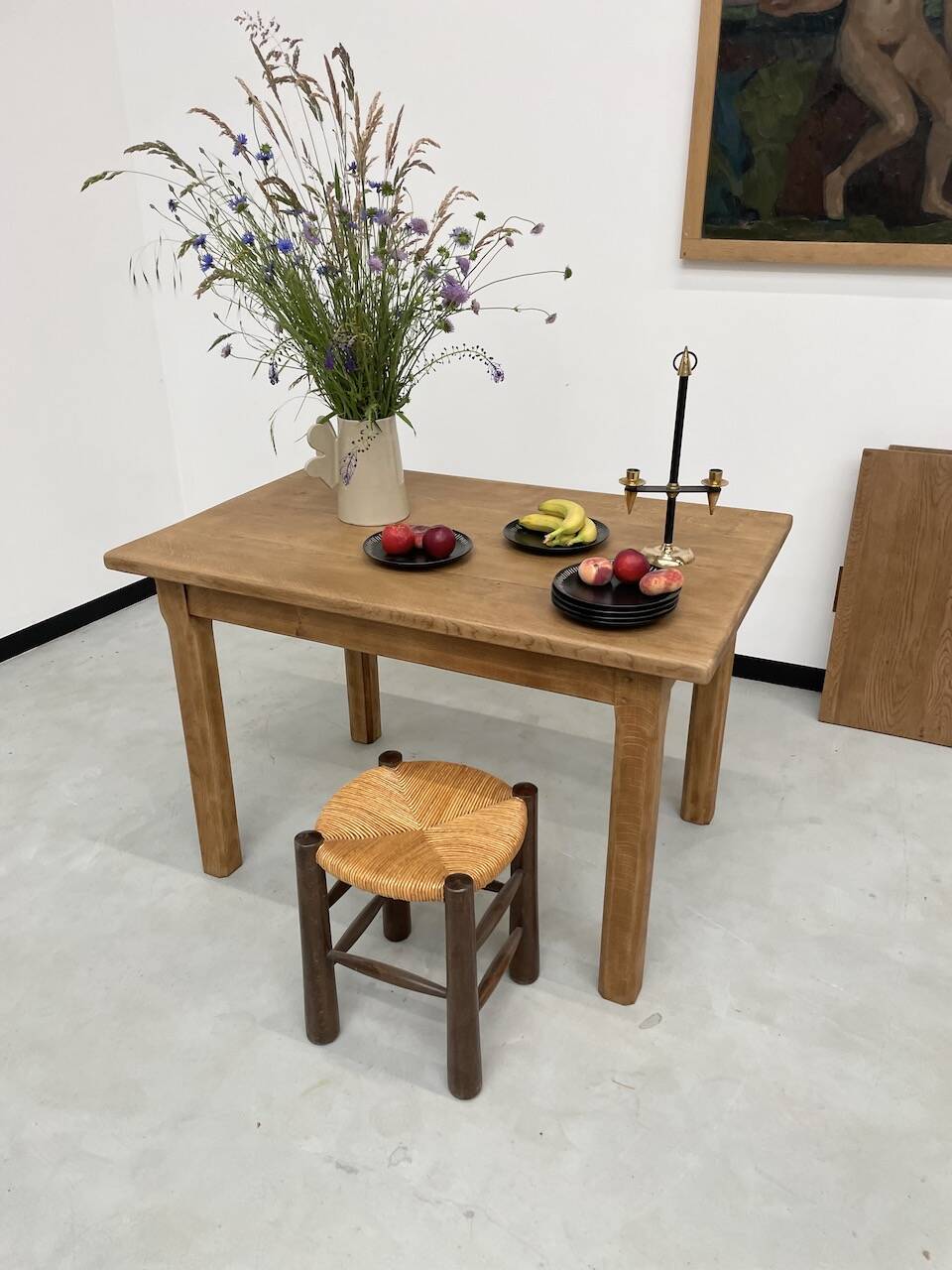 Oak farmhouse table 120cm + 200cm extensions