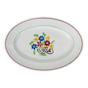 Oval dish in half-porcelain Lunéville model Bandol