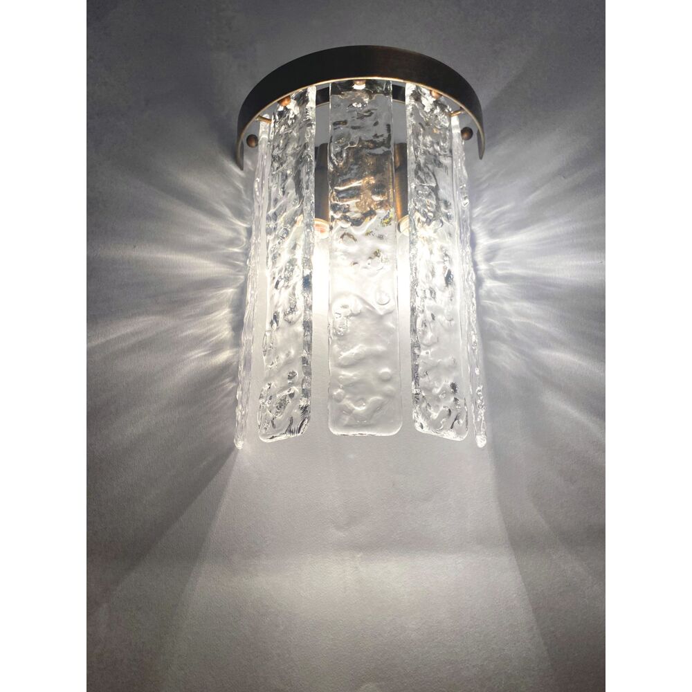 Hammered strips “listelli” murano glass belt wall sconces