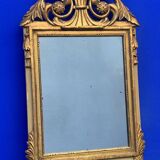Antique mirror with gilded wood pediment, Louis XVI style