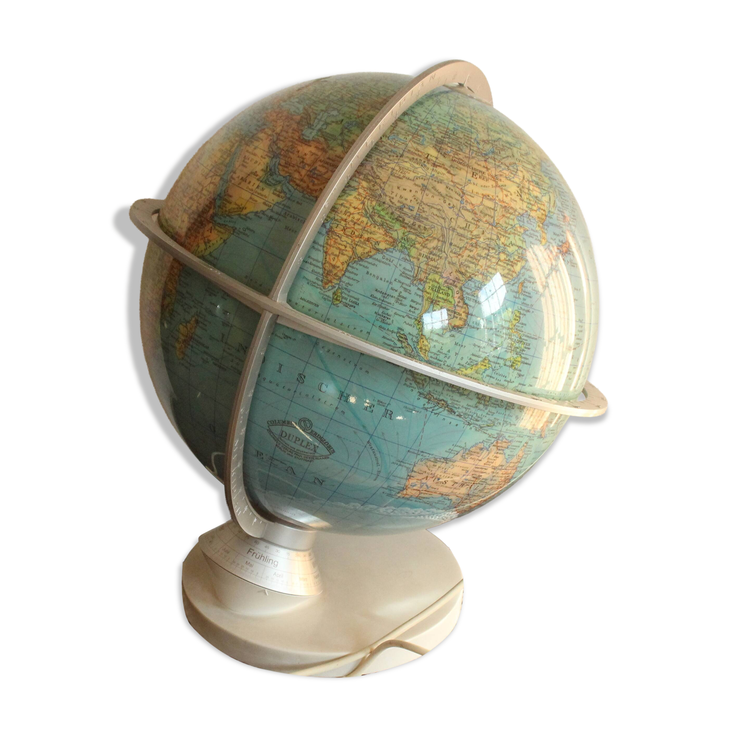 1980s illuminated globe Columbus Duplex with day/night - side - Vintage