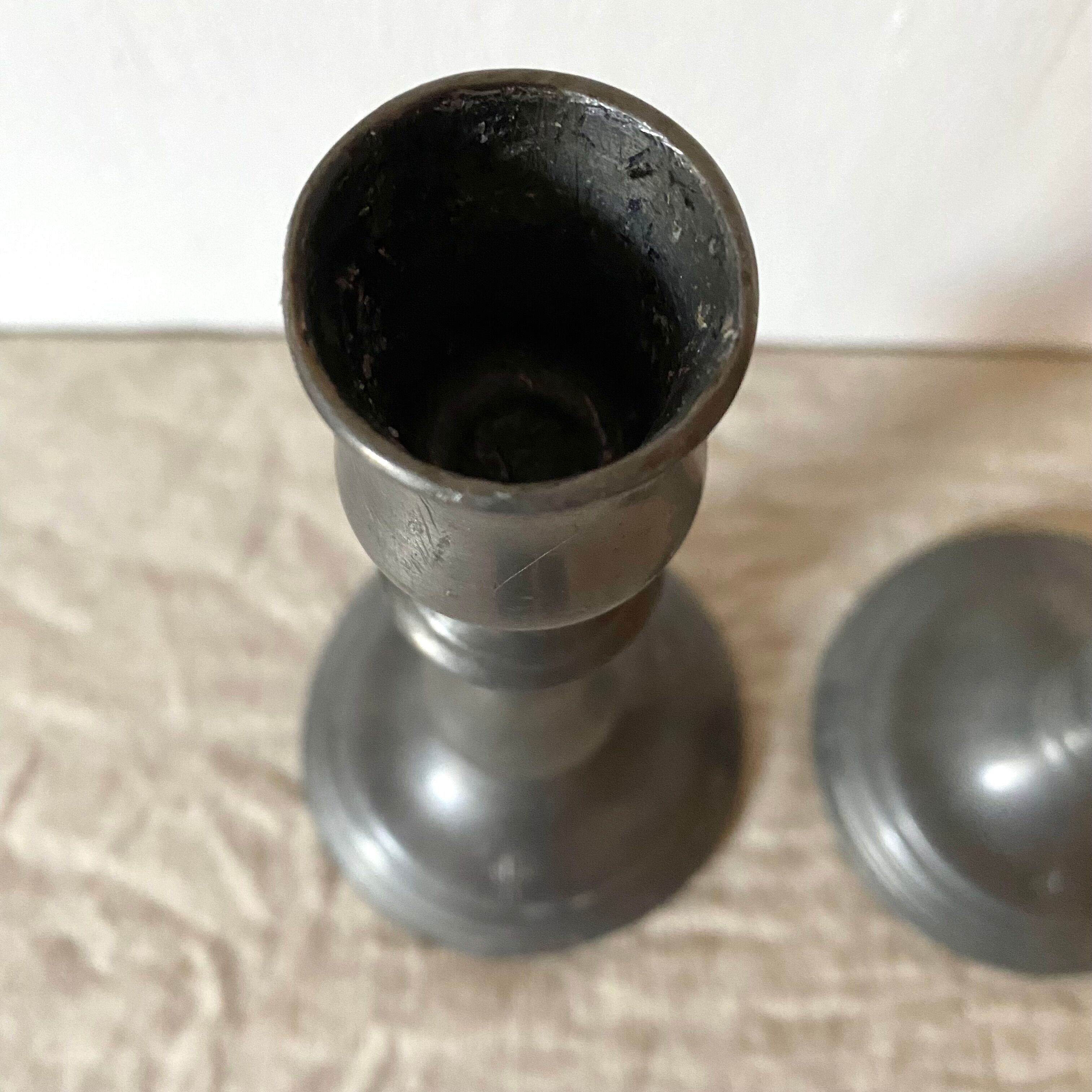 Tin candlesticks