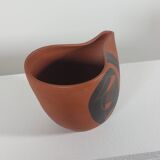 Vintage sgraffito decor ceramic vase Rudi Stahl Germany 1950s