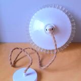 Suspension in pleated white opaline