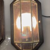 Wooden Brass Sconces Set of 2