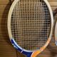 Pair of vintage wooden tennis rackets for cadet junior sport courier