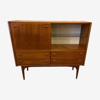 Buffet enfilade bar lumineux années 60 1960 Placage Tech