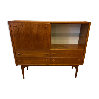 Buffet enfilade bar lumineux années 60 1960 Placage Tech