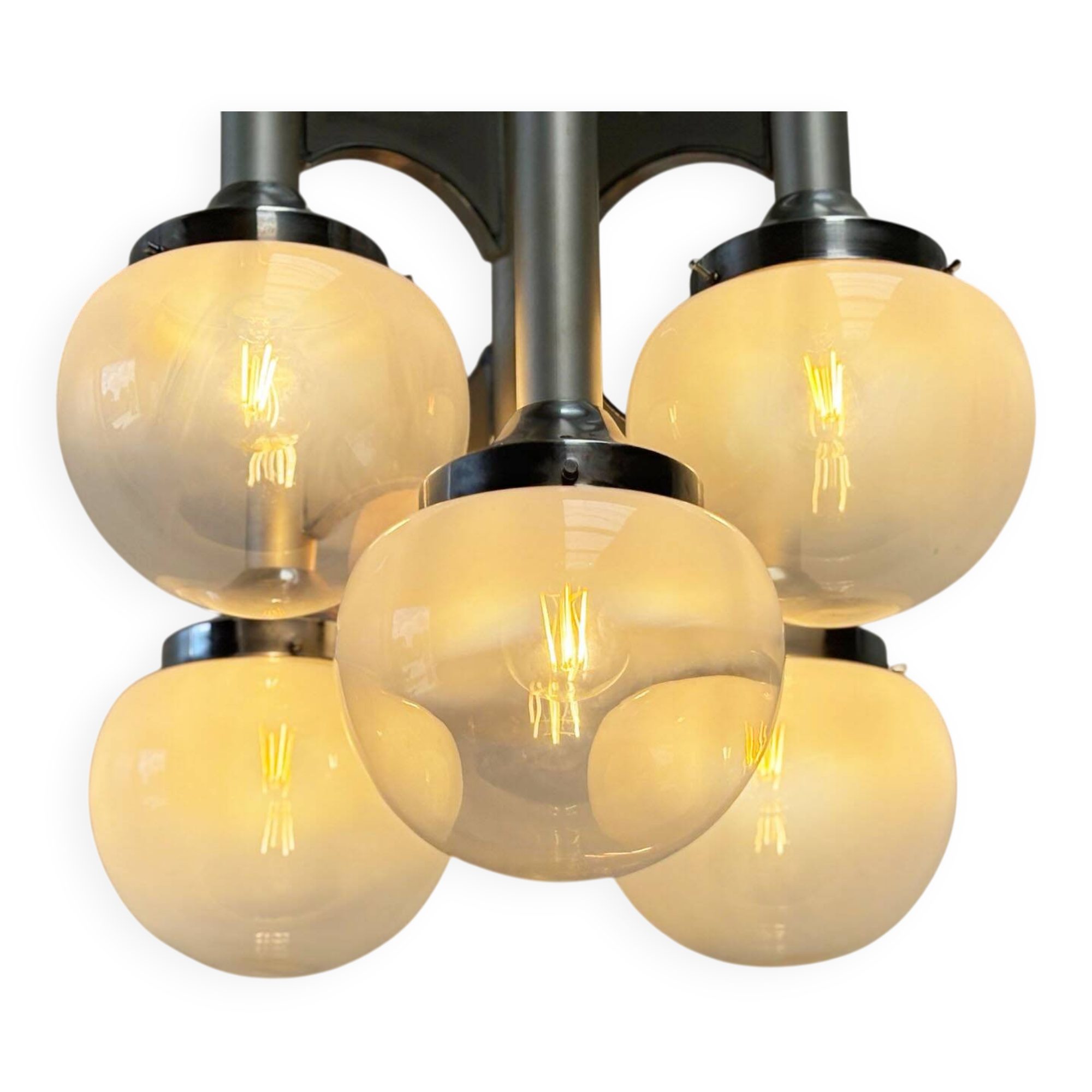 Sciolari chrome "Trumpet" chandelier