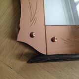 Pink facets and edges beveled 105x77cm mirror