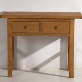 Table basse ancienne en bois massif (vers 1870)
