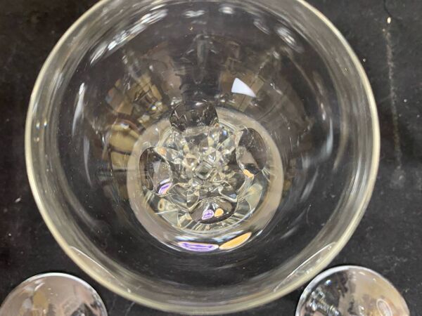 lot de 6 verres à vin anciens en cristal taillé type tulipe de la pres