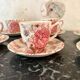 Lot de 6 tasses à café et sous-tasses Johnson Bros Rose Chintz