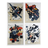 Set of 4 original lithographs by Alain Le Yaouanck 1978. The 4 elements.