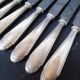 12 WMF knives + silver metal hallmarks from the 1940s