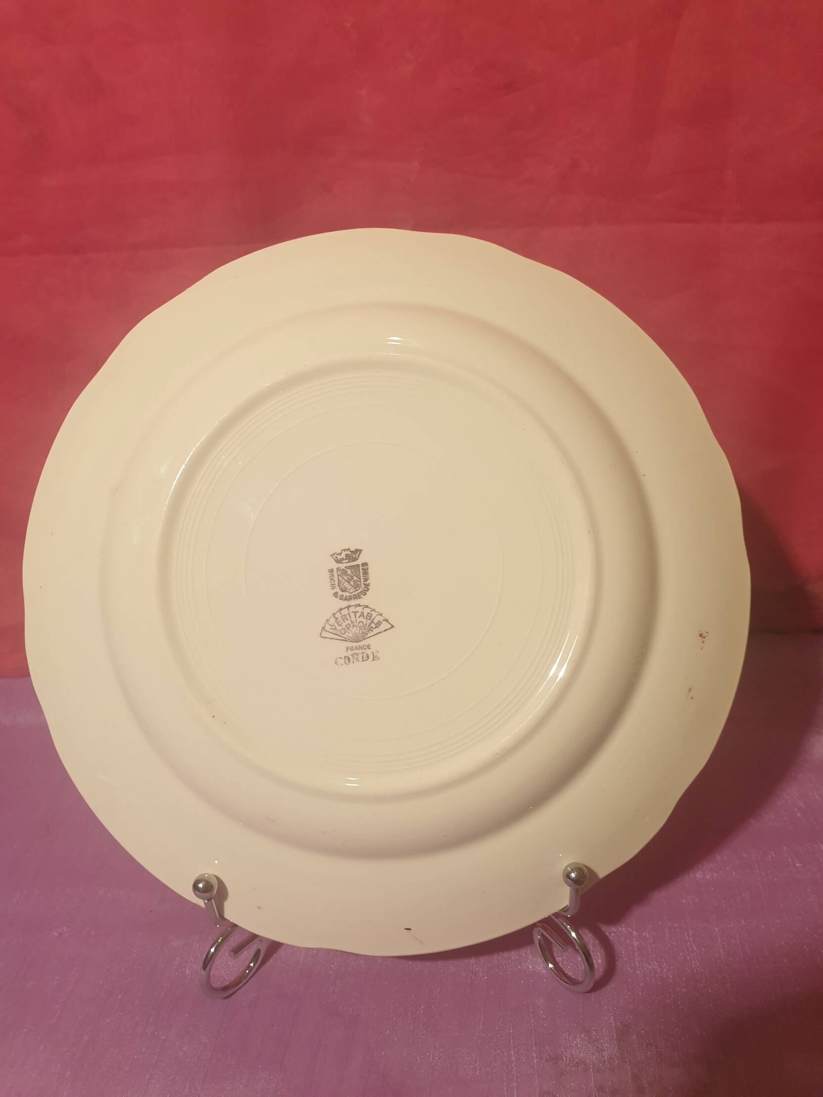 Set of 10 Condé Digoin Sarreguemines dessert plates