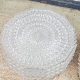 Set of 2 Erco ceiling lights from the 60s in diamond-tipped glass Diameter 35cm