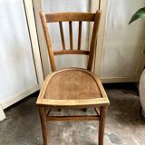 Bistro chair in dark beech with embossed seat