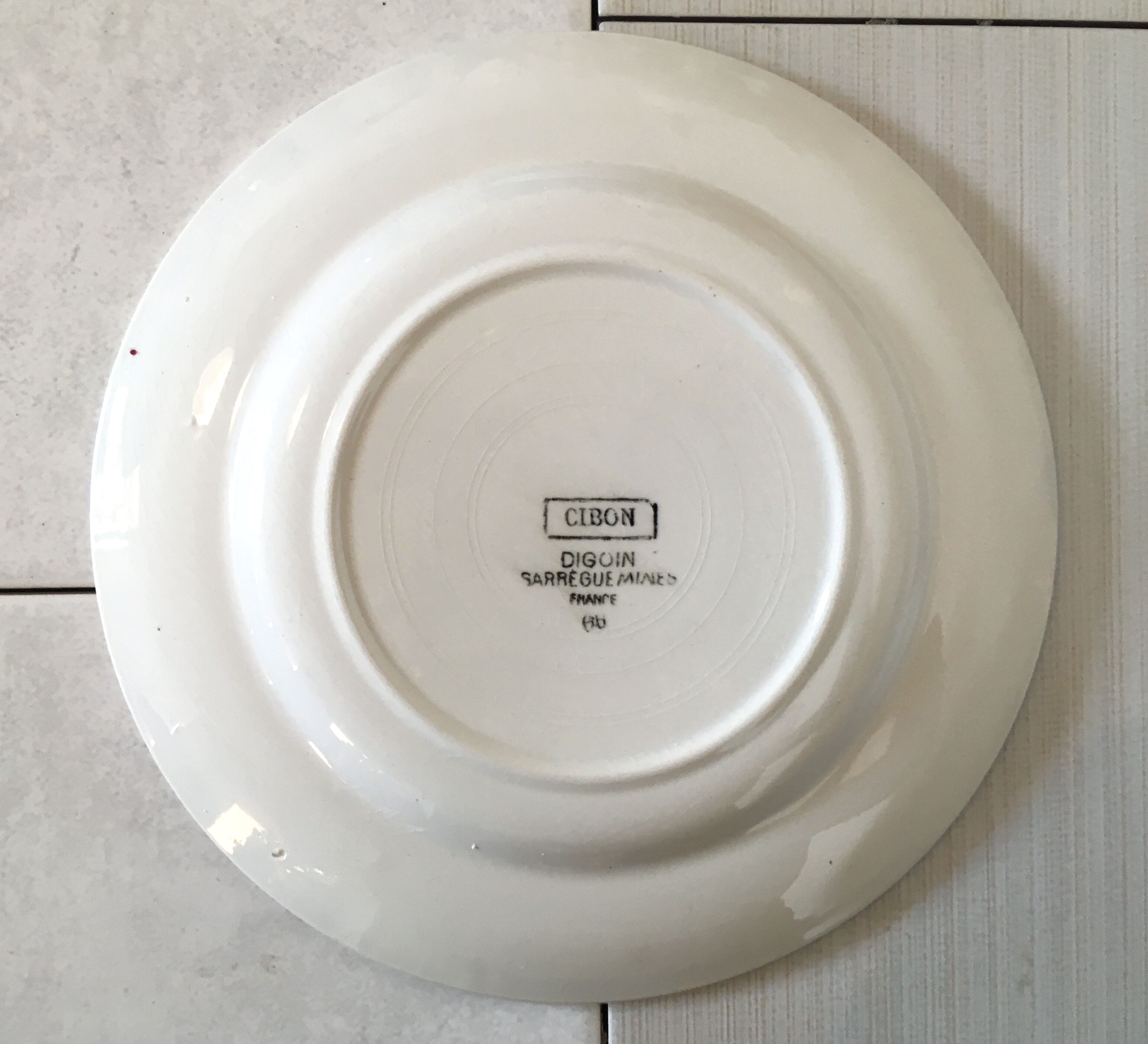 Set of 6 dessert plates Digoin Sarreguemines cibon pink vintage old