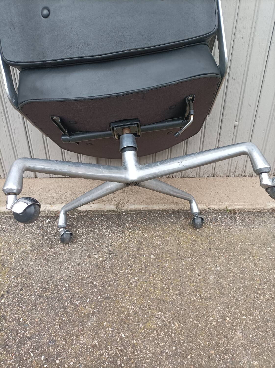 Vintage black leather armchair