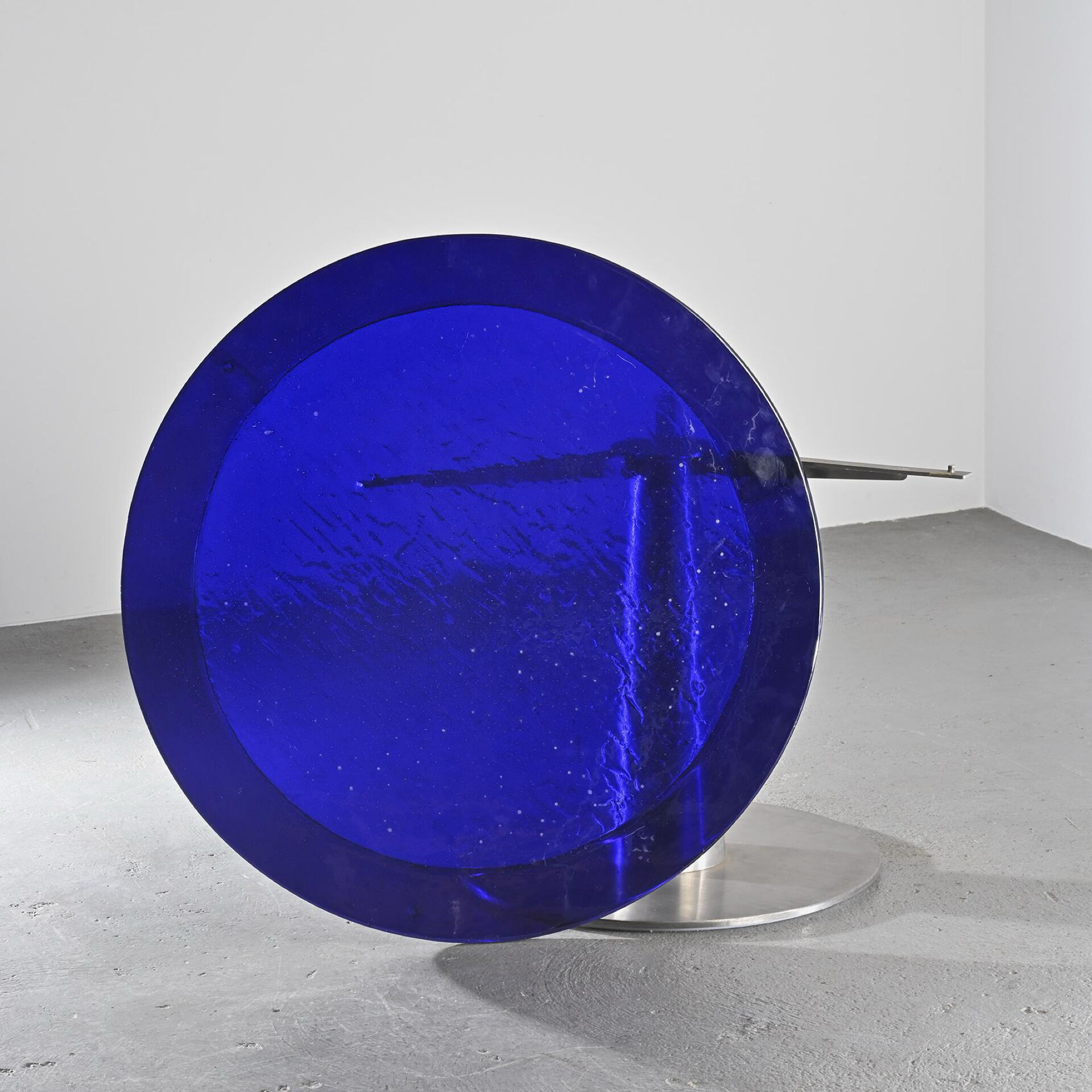 Table à manger en verre soufflé et acier par Perrin & Perrin, vers 1990.