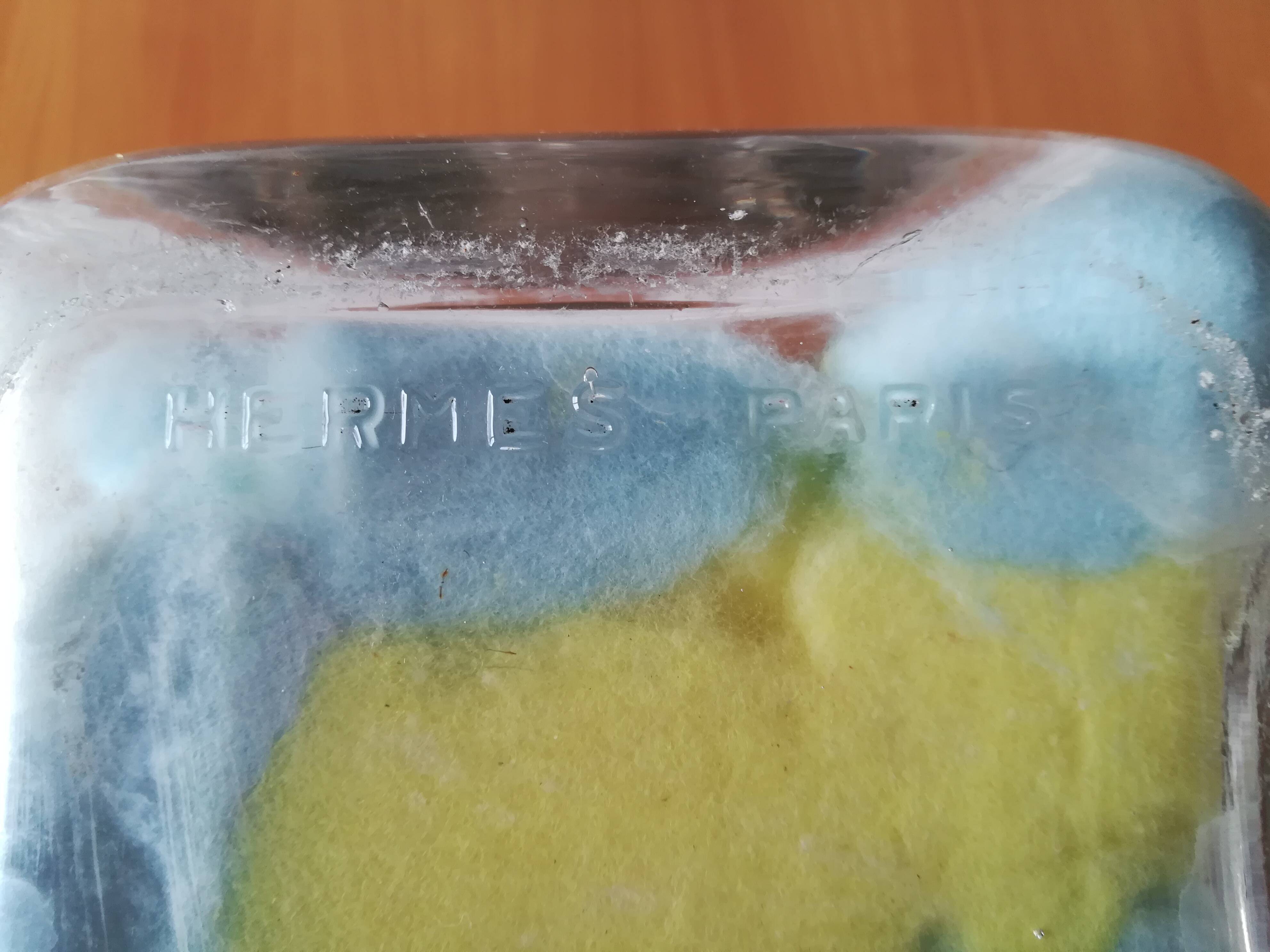 Bonbonnière grand flacon en verre Hermes Paris 30cm