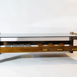Percival Laver Vintage Wenge Glass Lectuur Holder Coffee Table, 70s