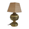Lamp foot brass rattan lampshade