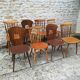 Lot de huit chaises bistrot depareillées